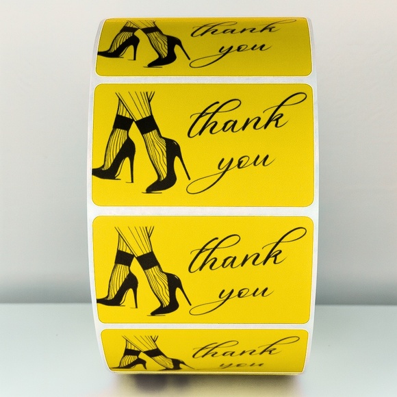 Chic Thank You Stickers - High Heels & Stockings Design Small Business Packaging - Picture 9 of 11